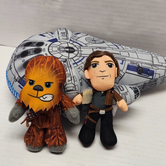 Disney Star Wars Han Solo Chewbacca Plush Millennium Falcon Stuffed Figure Doll - Picture 7 of 10